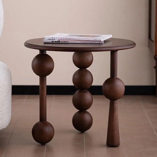 Aged Solid Wood Small Side Table