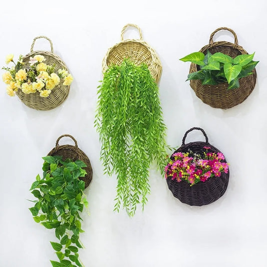 Hand Made Wicker Rattan Flower Planter Basket