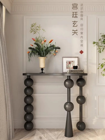 Aged Solid Wood Entryway  Console Table