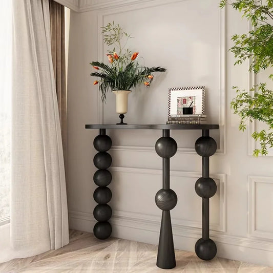 Aged Solid Wood Entryway Console Table