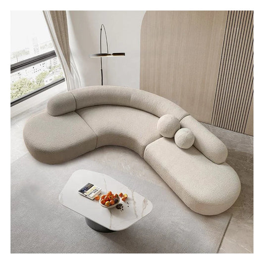 Italian Boucle Modern Curved Sofa