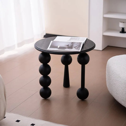 Aged Solid Wood Small Side Table