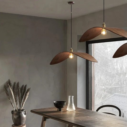 Solid Wood Pendant Wall Light