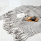 Handmade Hollow Tassel Blanket - Neutral shades