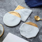 Gold Marble Ceramic Coaster: Elegant Tea Cup Pad and Table Mat