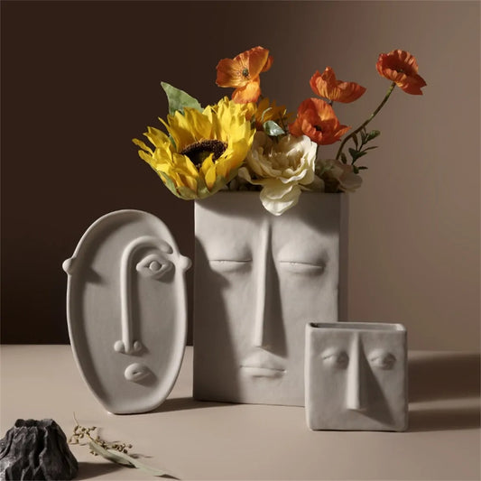 Face Ceramic Vase