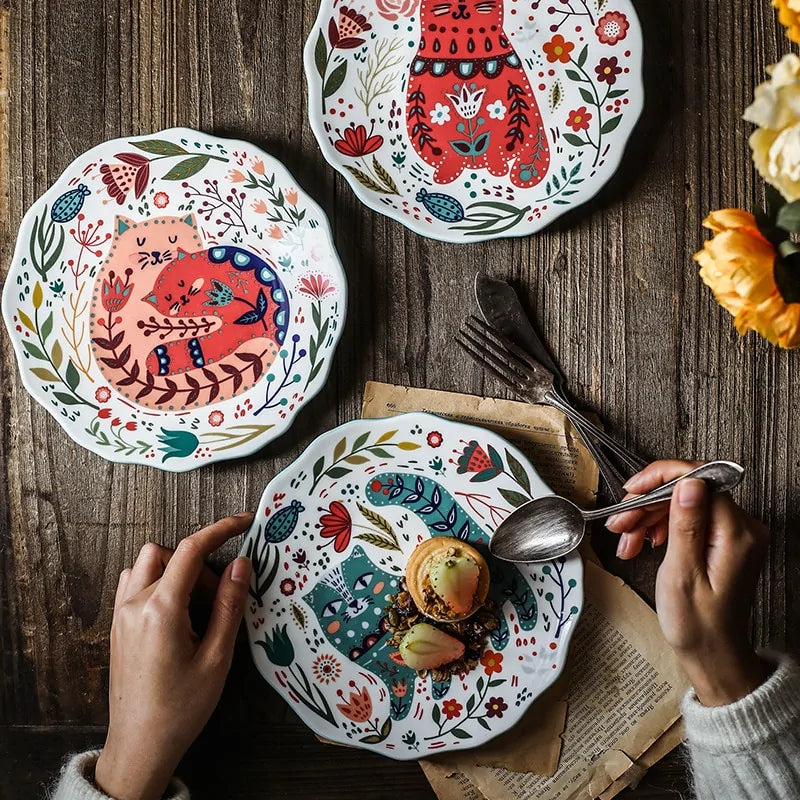 Hand-painted Charming Glazed Dinner Plate