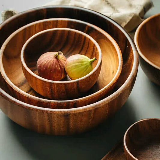 Hand-Made Acacia Wood Bowls