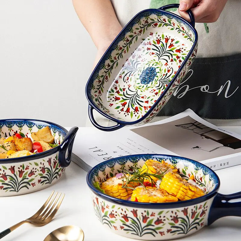 Hand painted Dinnerware Bakeware Set