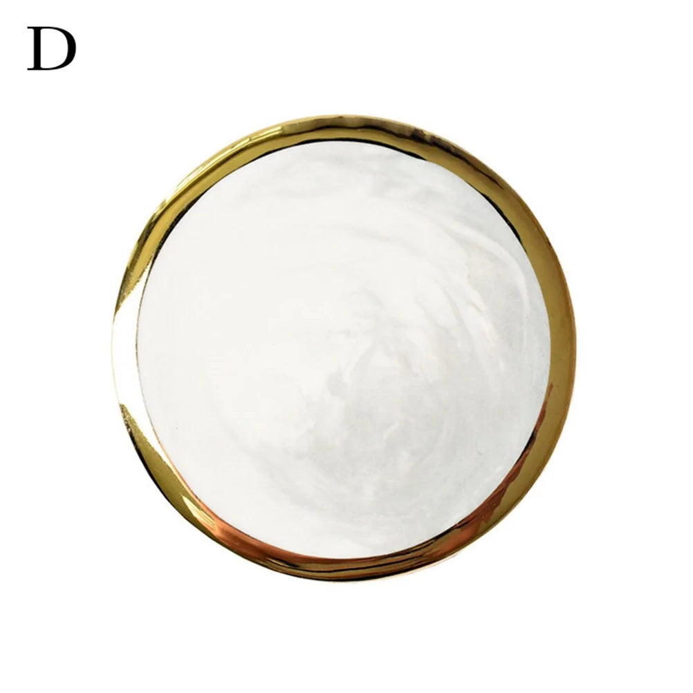 Gold Marble Ceramic Coaster: Elegant Tea Cup Pad and Table Mat