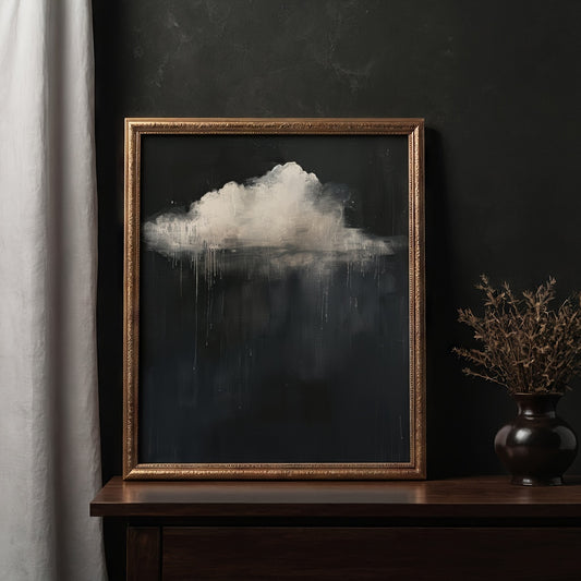 Vintage Dark Rain Cloud Canvas Wall Art