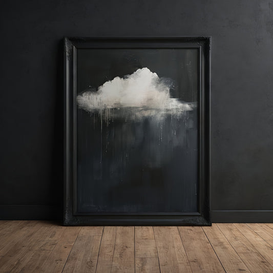 Vintage Dark Rain Cloud Canvas Wall Art