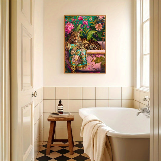 Lion & Leopard in Bathtubs - Wall Art Set of 2