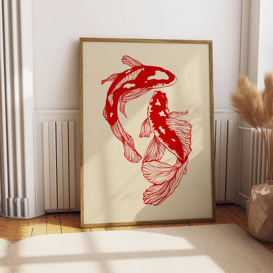 Red Koi Carp - Wall Art