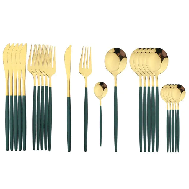 Everyday Cutlery Set - 24pcs, Vibrant Colours