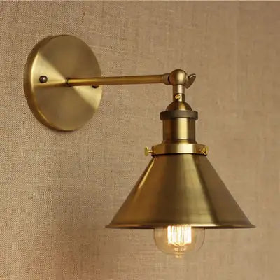 Industrial Style Vintage Brass Wall Lamp