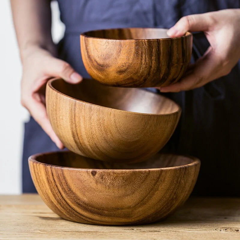 Hand-Made Acacia Wood Bowls