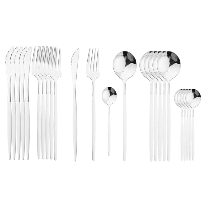 Everyday Cutlery Set - 24pcs, Vibrant Colours