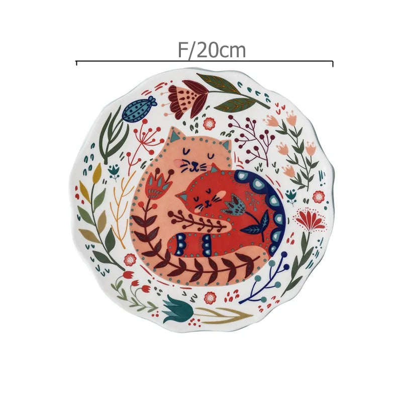 Hand-painted Charming Glazed Dinner Plate