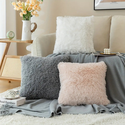 Luxurious Soft Faux Fur -  Throw Pillow Covers