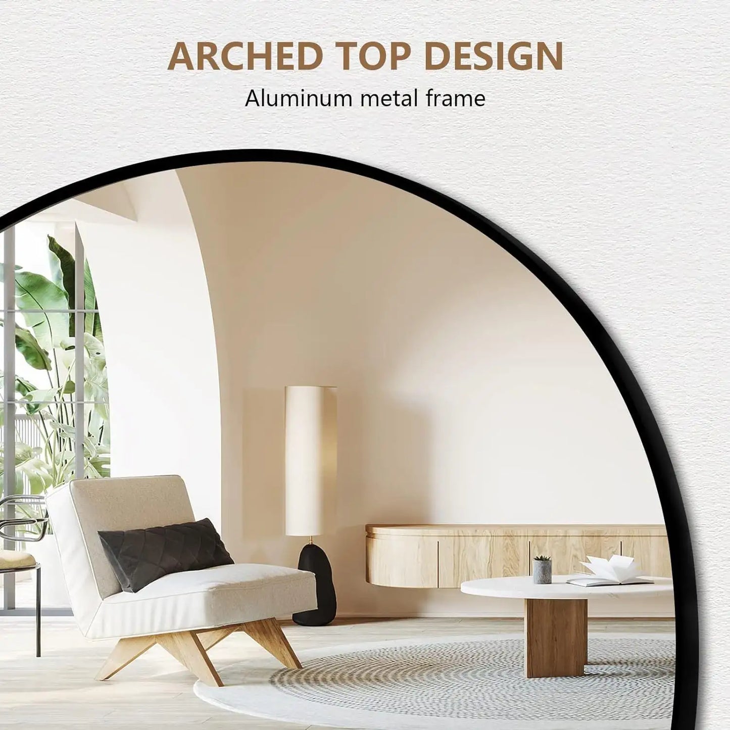 Arched Full length Mirror - Black