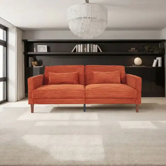 Orange Corduroy Sofa