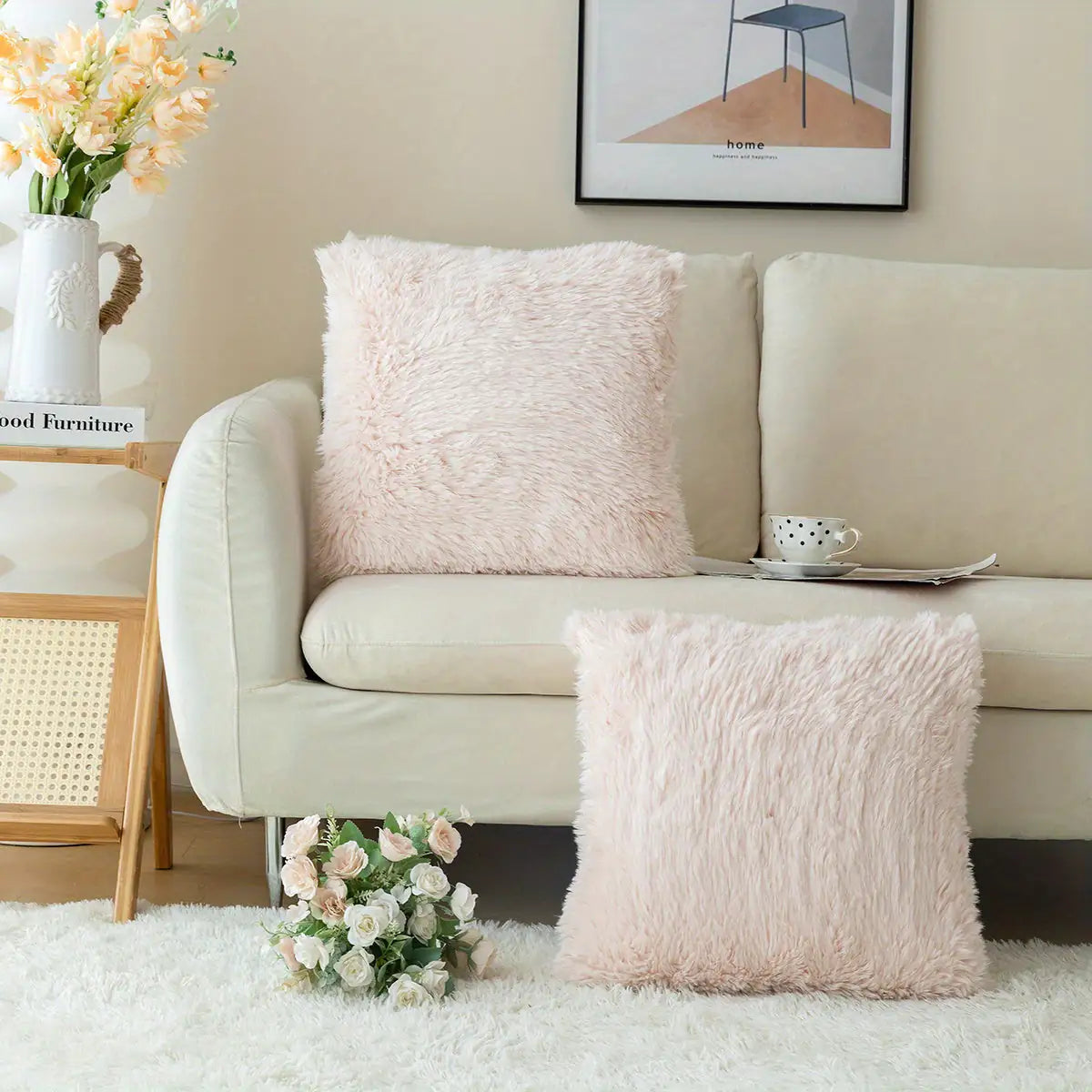 Luxurious Soft Faux Fur -  Throw Pillow Covers