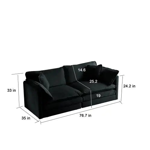 Noir Modern Loveseat