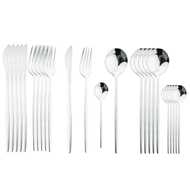 Everyday Cutlery Set - 24pcs, Vibrant Colours