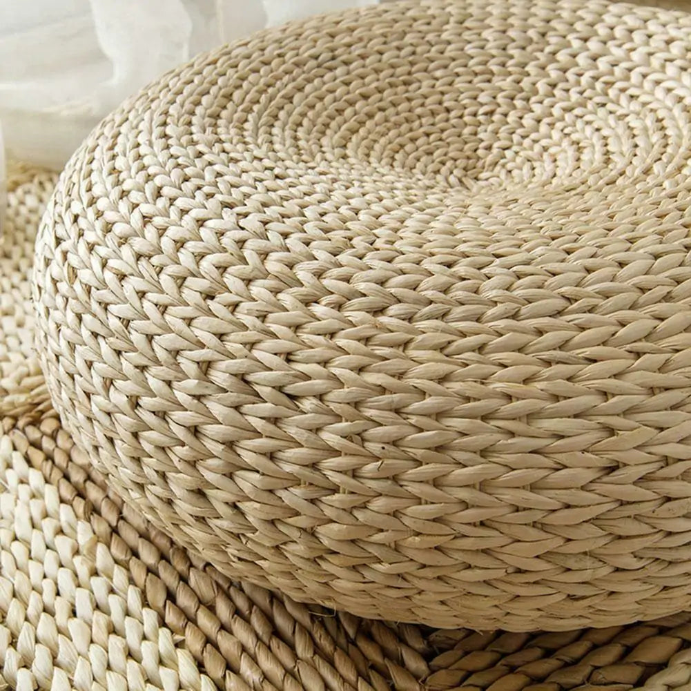 Round Straw Meditation Cushion