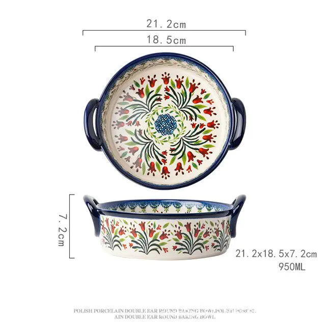 Hand painted Dinnerware Bakeware Set