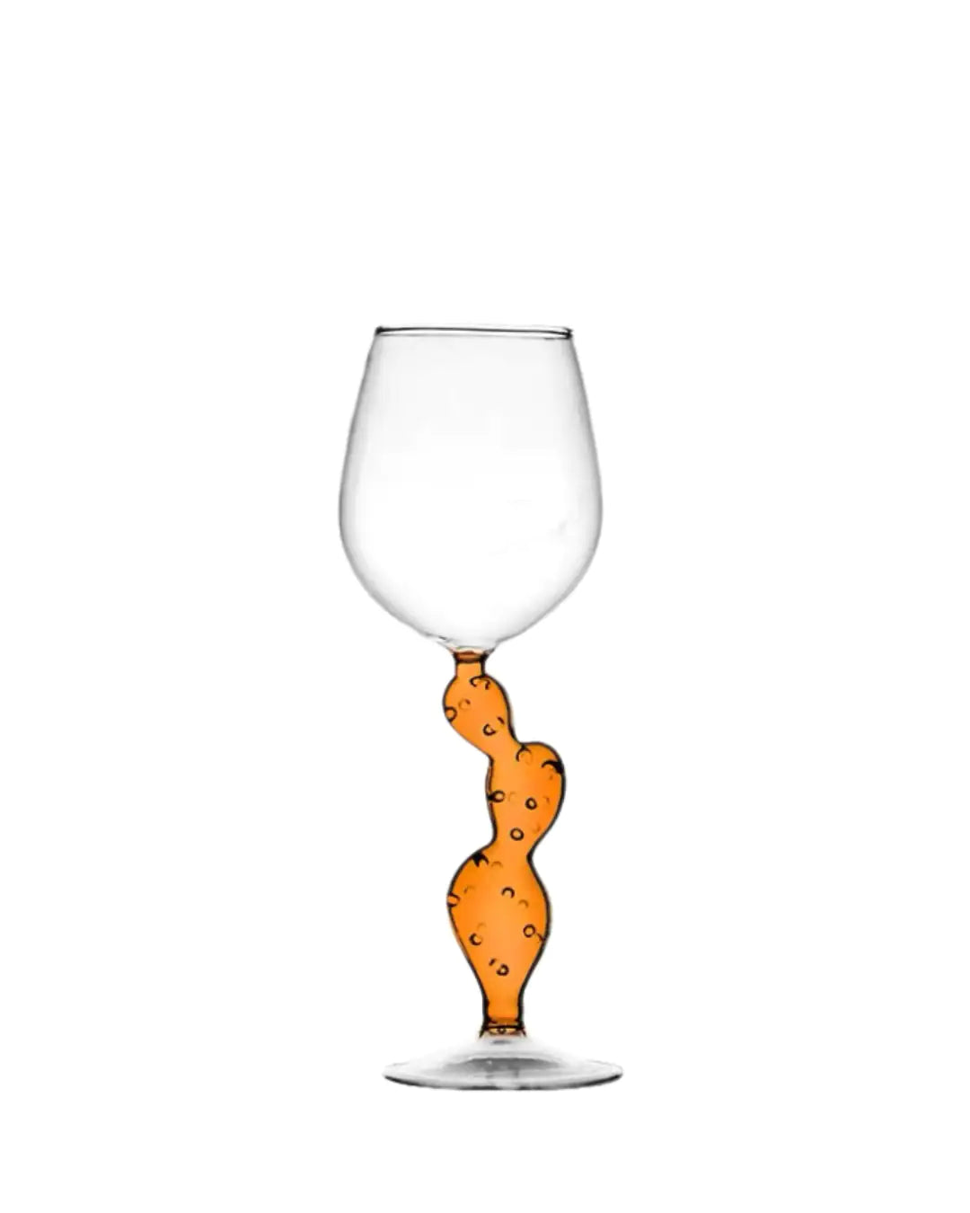 Orange Cactus Wine Glass